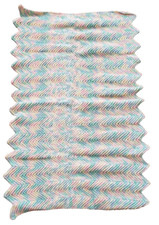 Handmade Crocheted Baby Afghan Blanket Pastels Nursery 22x41 Scalloped Edge