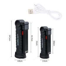 Magnetic Rechargeable COB LED RED Work Light Lamp Flashlight Folding Torch Lot
