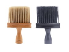 Customized LOGO-Barber Brush Cleaning Hairs WoodHandle Soft Fiber clean brush
