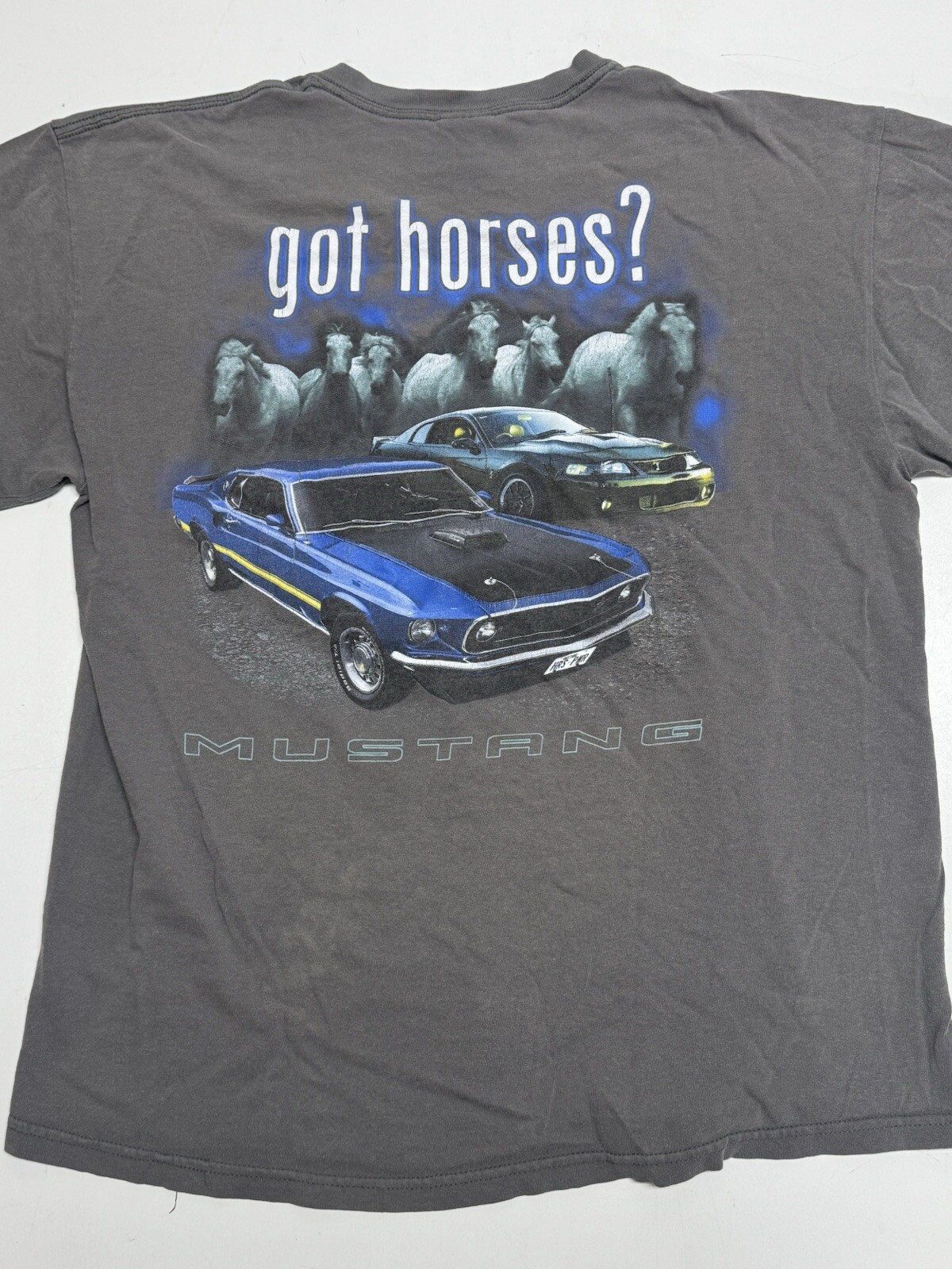 PONY T shirt Ford Mustang Got Horses grigia grafica uomo taglia large