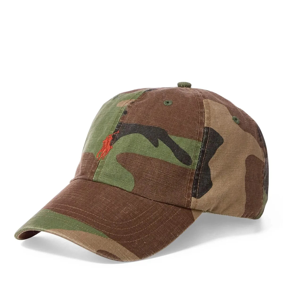 Cappello Berretto Polo Ralph Lauren Arancione Pony Camoflauge Regolabile Strapback Nuovo con etichette