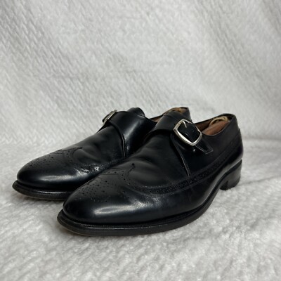 Allen Edmonds Warwick Model Size 9D Black Monk Strap Wing 
