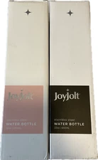 Joy Jolt Water Bottle 22oz Stainless Steel Black Pink 2 Different Lids 2 Pack