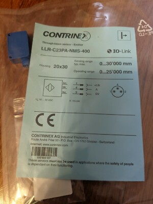 Contrinex LLR-C23PA-NMS-400 Washdown Photoelectric Sensor MFGD