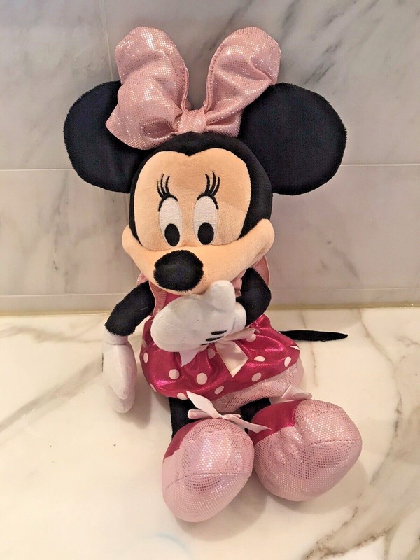 DISNEY Just Play Plush MINNIE MOUSE Lights & Sounds giggles stuffed animal EUC 