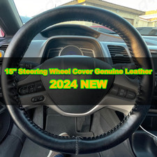 Car Steering Wheel Cover 14in Diameter Leather For Honda Civic 2006-2016