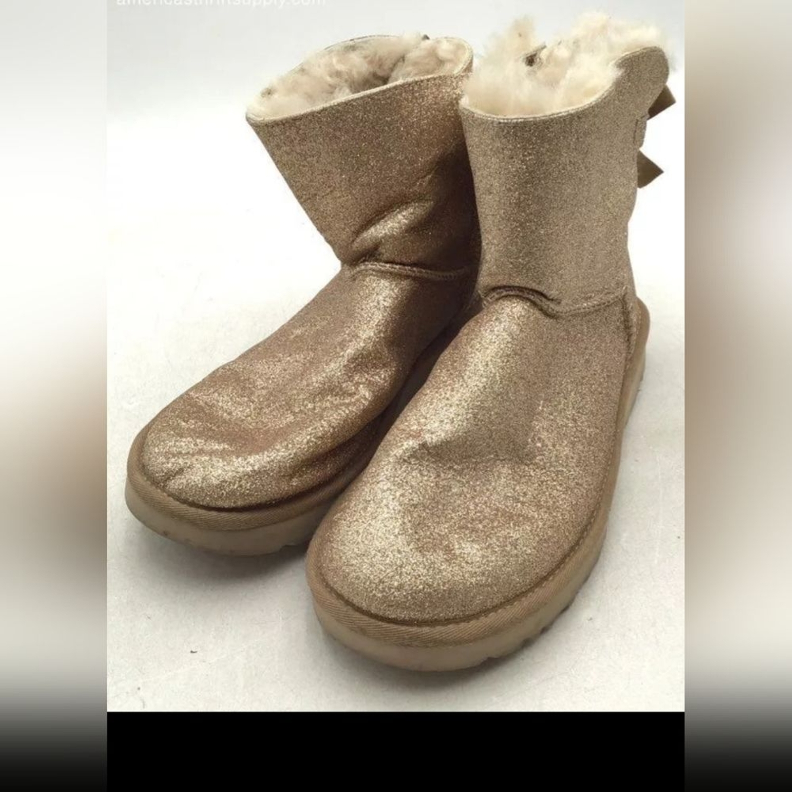 UGG Mini Bailey Bow Glitter Shearling Sheepskin W… - image 4
