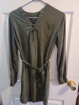 banana republic Green Dress. Long Sleeved Tie Waist. Knee Length. Size 4 |  eBay