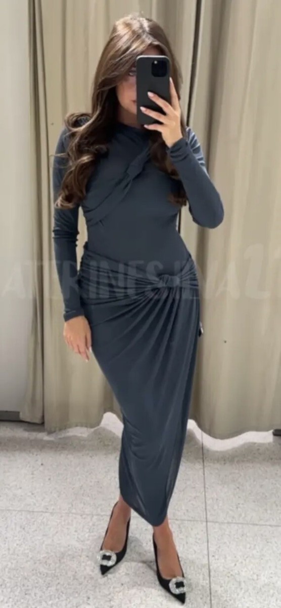 knotted asymmetric dress zw collection Knot Detail Asymm One Shoulder Luxe Slinky Maxi Dress Stone