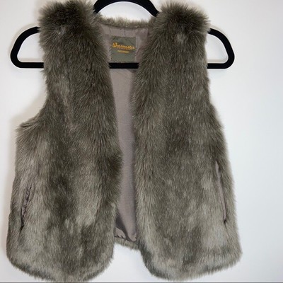 fuzzy grey vest