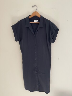 THREAD & SUPPLY 100% Tencel Black Short Sleeve Dress: NWOT!  SMALL; Runs Large