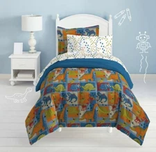 Twin Dino Blocks Reversible Mini Kids' Bed in a Bag by Dream Factory!