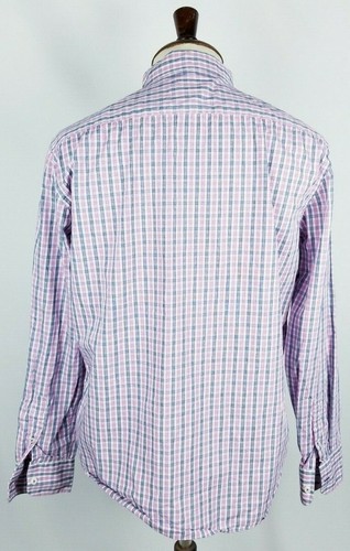 UNTUCKit Men's Size XL Slim Fit Button Front Shirt Pink Blue Gingham Check - Afbeelding 9 van 10