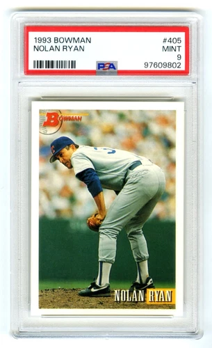 NOLAN RYAN~TEXAS RANGERS~RARE (POP 122) 1993 BOWMAN PSA-9 MINT CARD#405~NEW CASE
