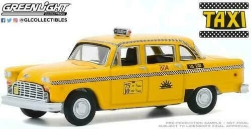 GREENLIGHT 86601 Checker Taxi Cab Sunshine Cab Company 1974 1/43 Miniature