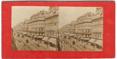 Stereo Foto Rue de Rivoli Commerce animee Paris Frankreich | 1870 Albuminabzug