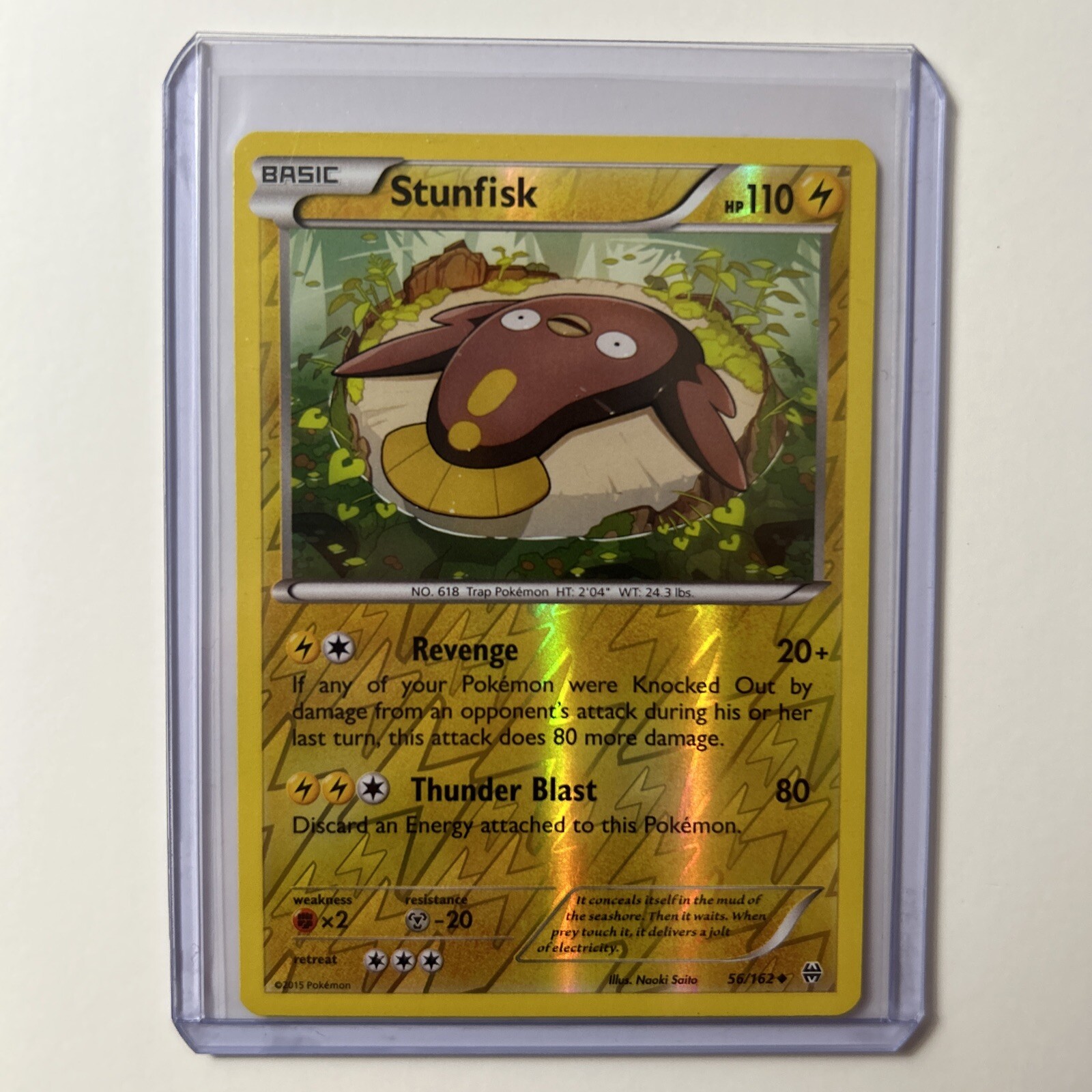 Stunfisk 56/162 Reverse Holo Pokémon Breakthrough Uncommon 2015 NM-Mint