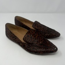 Madewell Frances Skimmer In Painted Leopard Calf Hair Slip On Shoes Flats Size 8