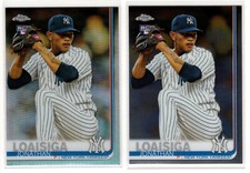 2x JONATHAN LOAISIGA  RC LOT - Refractor & Base  ▪  2019 Topps Chrome  Yankees