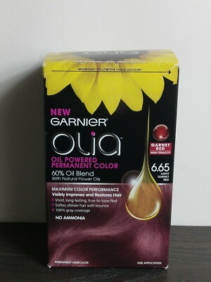  Garnier Olia Oil Powered Permanent Hair Color Dye 6.65 Light Garnet Red Read