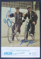 10595 Hermann Alber und J&ouml;rg Luik Radball AK original signiert