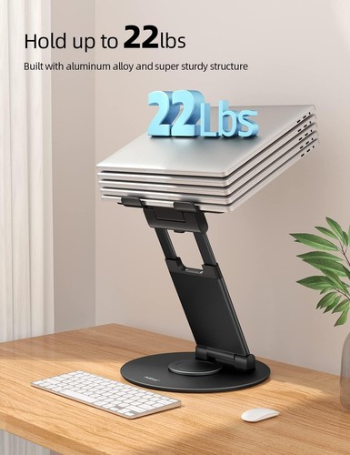 NULAXY Telescopic 360 Rotating Laptop Stand for Desk Adjustable Height Swivel Pu - Photo 4/7