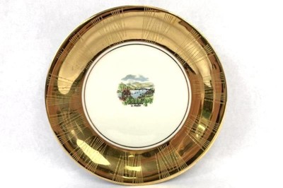 Vintage Gerold Porzellan Bavaria Teacup Saucer & Plate Set Gold  