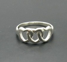 Sterling Silver Ring Stylish Genuine Solid 925 Hearts Perfect Quality Empress
