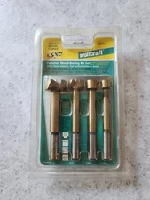 NEW Wolfcraft Forstner Wood Boring 4 Bit Set #3341 Titanium Nitride Coated