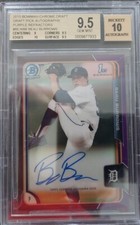 2015 Bowman Chrome Draft AUTO Purple REFRACTORS  BEAU BURROWS 9.5 GEM MINT 10...