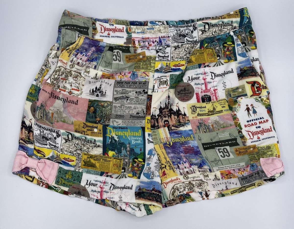 Disneyland Eras Shorts Disney 100 All Over Print Pockets Girl's