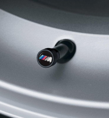 BMW M Logo Valve Stem Caps, Black  36122456427