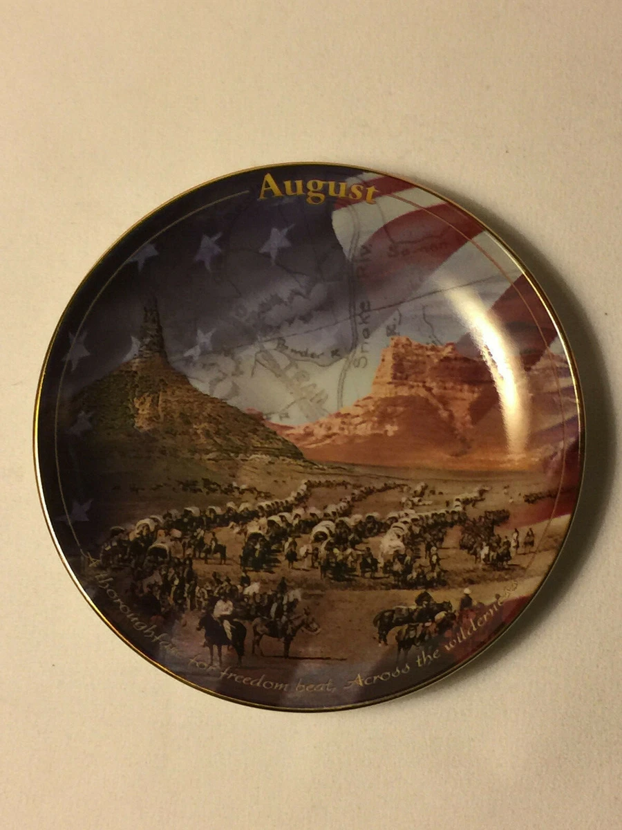 August: ACROSS THE WILDERNESS 2002 Calendar Collector Plate - 5 3/4