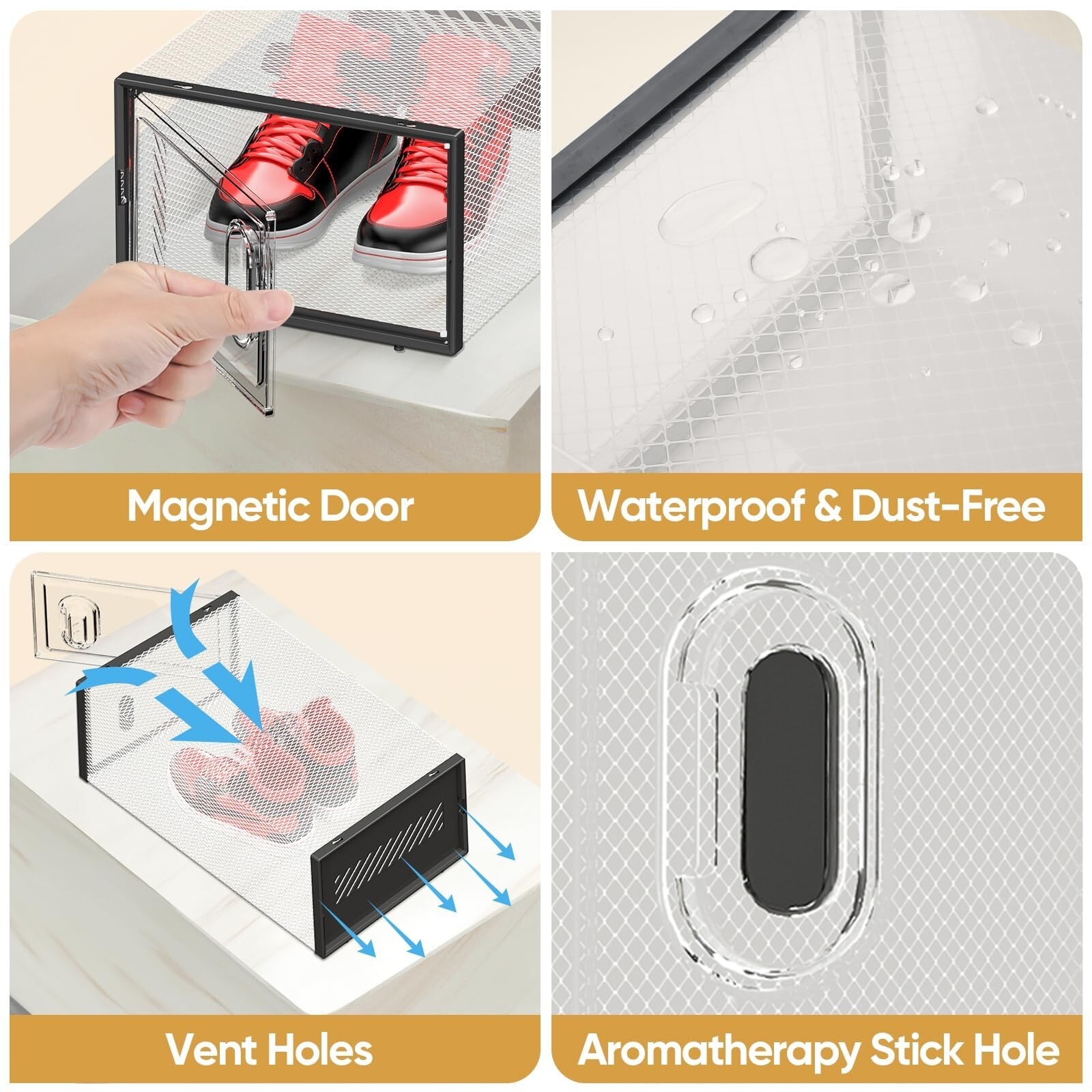 BALEINE 12 Pack Stackable Shoe Storage Boxes Fit … - image 2