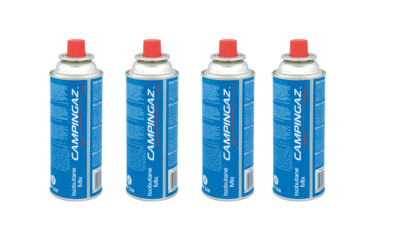 4x Campingaz CP 250 Kartusche mit Ventil, 80:20 Butan:Propan, 220g (0,88kg)