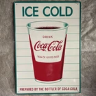 Authentic Vintage 50’s  60’s Ice Cold Coca Cola Cup Metal Sign MCA 4 06
