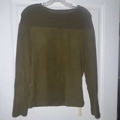 OGL Long Sleeve Round Neck Brami Bra Top  Size L Built In Bra Green Soft $49