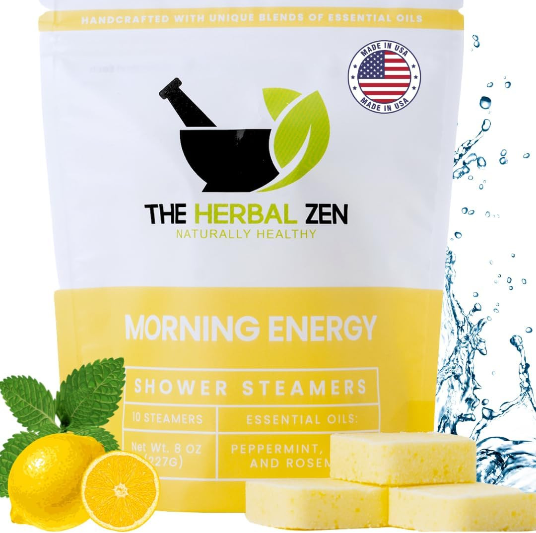 Ther Herbal Zen Morning Energy Shower Steamers Aromatherapy - 10 Pack | Energizi