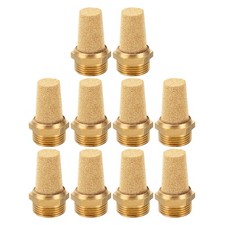 3/4 Inch NPT Sintered Bronze Exhaust Muffler, 10Pcs Brass Pneumatic Muffler