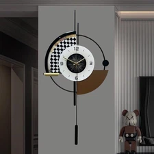 Large Wall Clock,Decorative Wall Clocks with Pendulum,Silent Quality Quartz Cloc