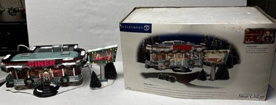 Dept 56 Snow Village SHELLY'S DINER 55008 w/Flashing Lights All Pieces Included
