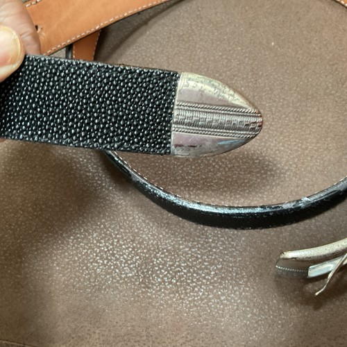 "Cinturón vaquero vaquero vaquero negro raya negro para hombre talla 40""x1""" - Imagen 5 de 10