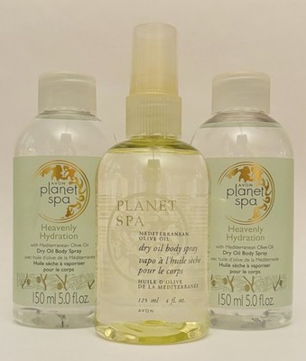 Three (3) Avon Planet Spa Heavenly Hydration Dry Oil body sprays