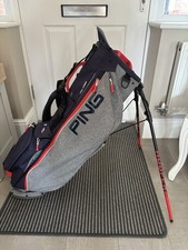 Ping Hoofer Lite Golf Stand Bag, 5 Way Divider, Rainhood, Dual Strap, Grey/Black