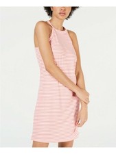 MAISON JULES Womens Sleeveless Halter Above The Knee Shift Dress