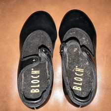 Bloch Techno Tap Shoes Toddler Girls Size 9.5 Black Patent Strap Dance