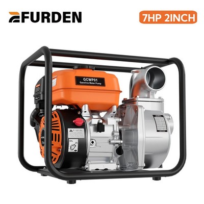 Efurden 6.5HP 4 Stroke Gasoline Water Pump 2in Gas-Powered Semi-Trash Water Pump