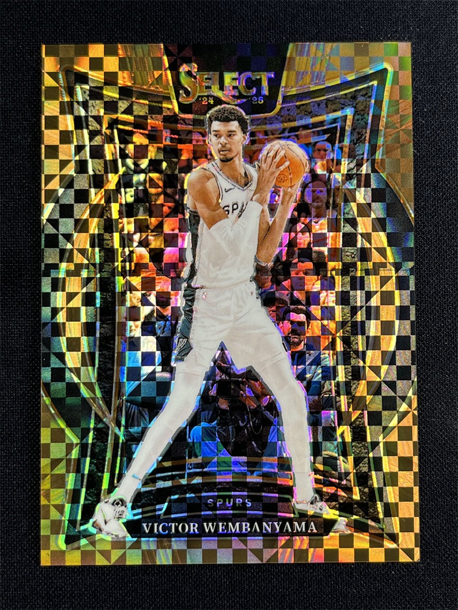 2024-25 Panini Select Victor Wembanyama #9 Concourse Copper Checkerboard /49