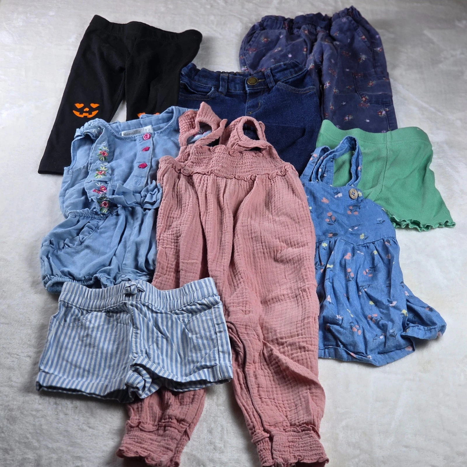 Girls Clothing Lot 18M Toddler Romper Shorts Jeans Leggings Tops Disney Baby