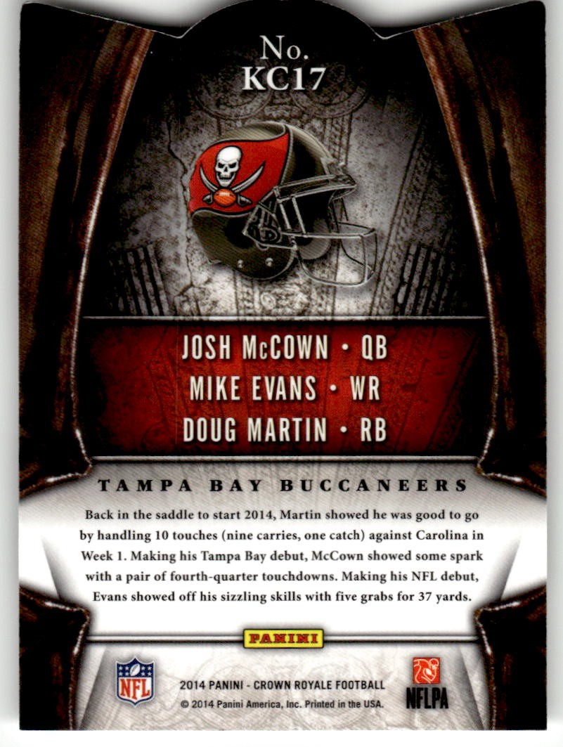 2014 Panini Crown Royale Evans/ McCown/ Martin The King's Court Green #KC17